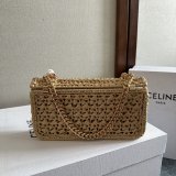 Celine Plein Soleil IN RAFFIA EFFECT TEXTILE SHOULDER BAG