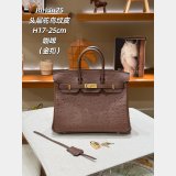 Hermes birkin 25cm calf Leather ostrich Vein bag