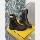 Fendi Domino Black leather biker boots