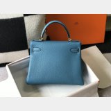 Hermes Kelly 32cm Togo leather Denim Blue