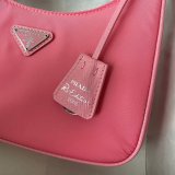 Prada Wholesale Zip Women's Hobo Black/Rose Bags Leather Handle