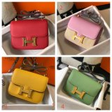 Perfect Hermes handmade Stiching Constance Bag 23cm