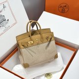 TOP Hermes Birkin handmade Stiching Handbags Swift Leather 25CM