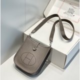 Hermes Mini Evelyne Handbags Replica Pewter Grey