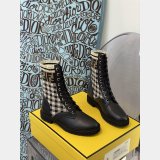 Fendi Domino Black leather biker boots