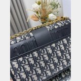 30 Montaigne Chain Bag Blue Dior Oblique Jacquard
