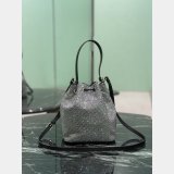 Mini crystal-studded satin bag