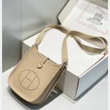 Hermes Mini Evelyne Bag Togo Leather Trench Coat Grey