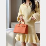 Luxury Hermes Birkin TOGO Leather Handbags 25CM