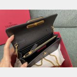 Valentino Garavani V Logo Signature Grained Calfskin Clutch