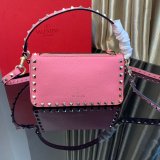 Small Rockstud Grainy Calfskin Crossbody Bag