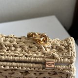 Celine Plein Soleil IN RAFFIA EFFECT TEXTILE SHOULDER BAG