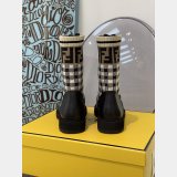 Fendi Domino Black leather biker boots