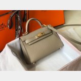 Hermes Mini Kelly Replica Handbags Pigeon Grey