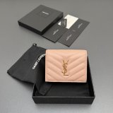 Saint Laurent MATELASSE compact zip around wallet