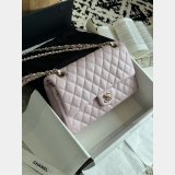 Top Quality CC Flap Caviar leather light pink 25cm bag