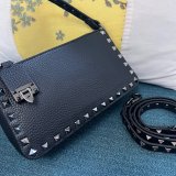 Small Rockstud Grainy Calfskin Crossbody Bag