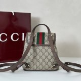 Gucci Ophidia Small Backpack In Beige And Brown GG Fabric 836854 Bag