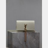 Luxury YSL KATE TASSEL Croco Vein Handbag