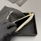 Saint Laurent CASSANDRE MATELASSE FRAGMENTS CARD CASE IN GRAIN LEATHER