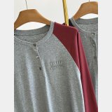 Miu Miu Cotton jersey Henley shirt