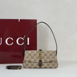 Gucci AAA+ 867156 Jackie Small Shoulder Black/Sand Bag