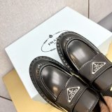 Black Brushed Leather Loafers