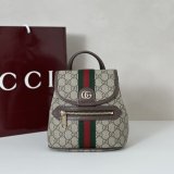 Gucci Ophidia Small Backpack In Beige And Brown GG Fabric 836854 Bag