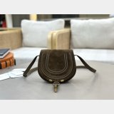 Marcie saddle bag in suede leather
