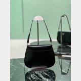 Small Prada Cleo brushed leather shoulder bag with flap