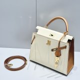 Best Hermes human handmade stiching bag Hass Epsom leather 25cm