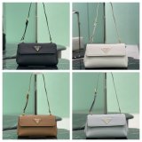 Luxury Prada 1BN022 Flap Grain Leather Shoulder Bag