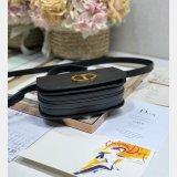 Small 30 Montaigne Avenue Top Handle Bag Black Ribbed Calfskin