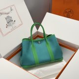 Top Hermes human handmade stiching Garden Party Bag 30cm