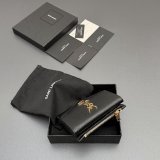 SAINT LAURENT MATELASSE GRAIN LEATHER WALLET 582296