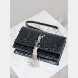 Luxury YSL KATE TASSEL Croco Vein Handbag