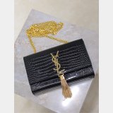 Luxury YSL KATE TASSEL Croco Vein Handbag