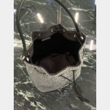 Mini crystal-studded satin bag