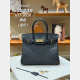 Hermes birkin 30cm calf Leather ostrich Vein bag