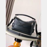 Small Loewe Puzzle Biker Bag In Shiny Calfskin