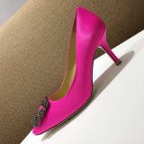Best Manolo Blahnik HANGISI Satin Jewel Buckle Pumps