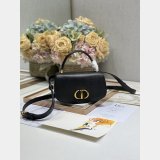 Small 30 Montaigne Avenue Top Handle Bag Black Ribbed Calfskin