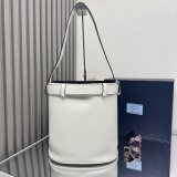 Prada Buckle leather bucket bag with belt 1BE085