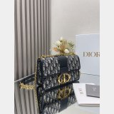 30 Montaigne Chain Bag Blue Dior Oblique Jacquard