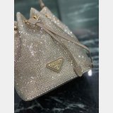 Mini crystal-studded satin bag