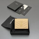 Saint Laurent MATELASSE compact zip around wallet
