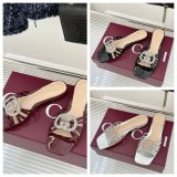 Women's slide with crystal Interlocking G Flat