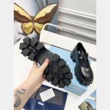 Prada Monolith Mary Janes in Brushed Leather