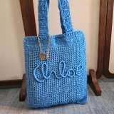 CHLOE Summer Banana tote bag in raffia