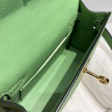Best Hermes Mini Kelly Handbag Epsom leather Avocado Green